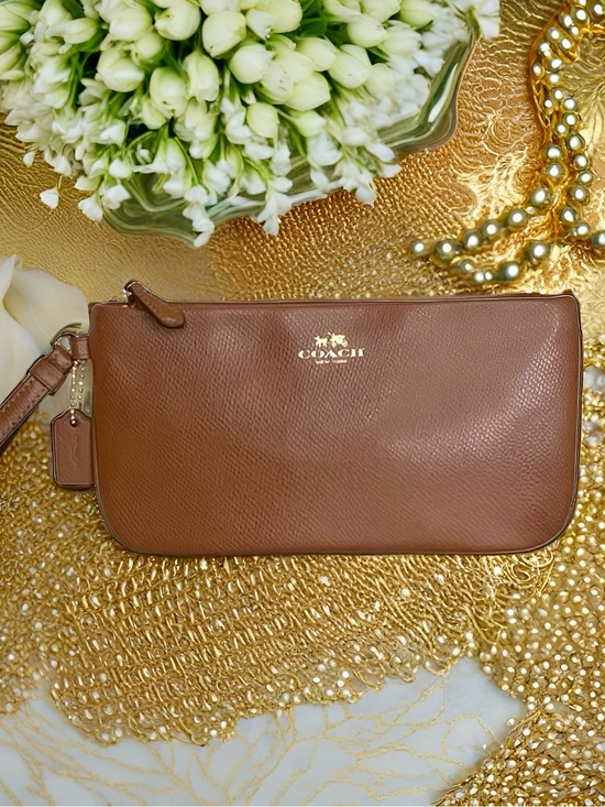 Coach Handbags - COACH Extra Large Wristlet | Saddle Brown Crossgrain Leather